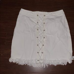 white fringe skirt